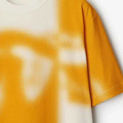 Burberry Ekd Two-tone Crew Neck Cotton T-shirt In White