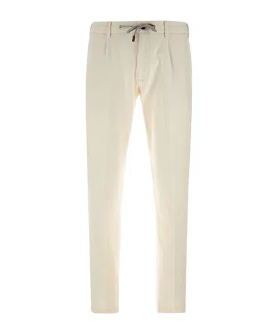 Eleventy Drawstring-waist Tapered Trousers In Neutral