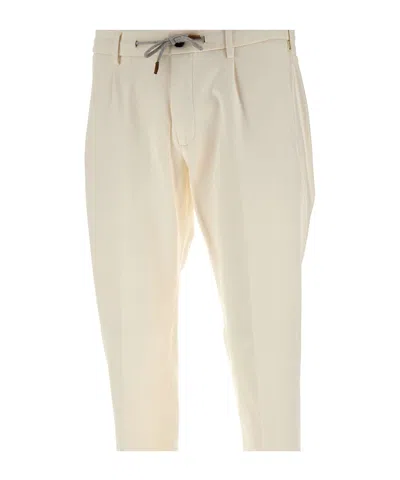 Eleventy Drawstring-waist Tapered Trousers In Neutral