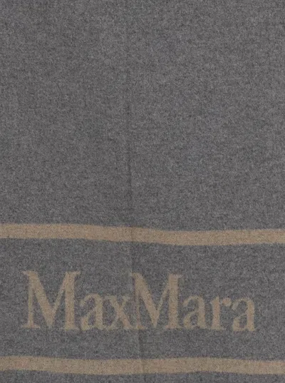 Max Mara Grey Jacquard Wool Hilde Poncho