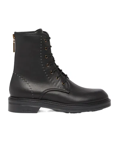 Max Mara Leather Combat Boots