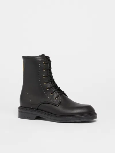 Max Mara Leather Combat Boots