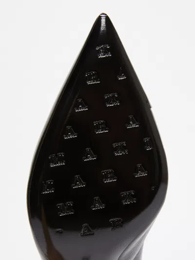 Max Mara Minimalist Leather Highheels In Black