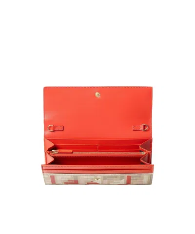 Fendi Pouch Continental Con Catena In Tessuto Ff