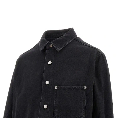 Haikure Washed Black Tamu Mini Dress In Denim In Black