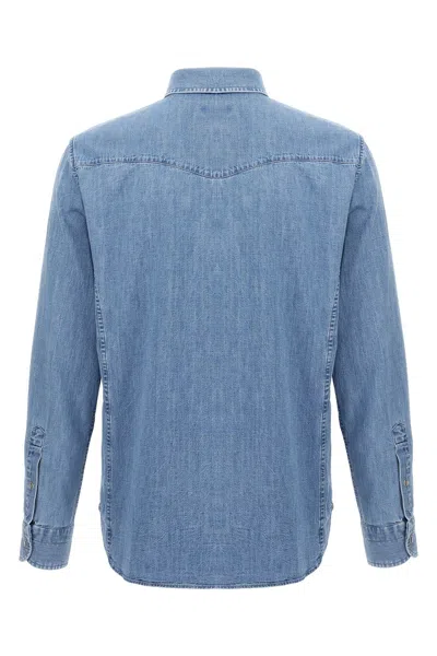 Tom Ford Cotton Denim Shirt In Blue