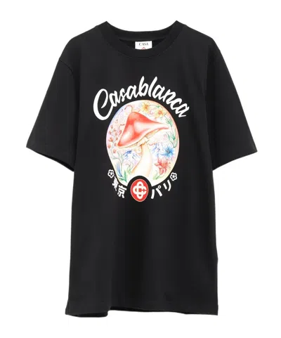 Casablanca Mushroom Emblem T-shirt In Black