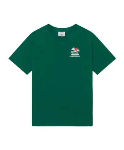 Casablanca Montagne Ondulee Crewneck T-shirt In Green