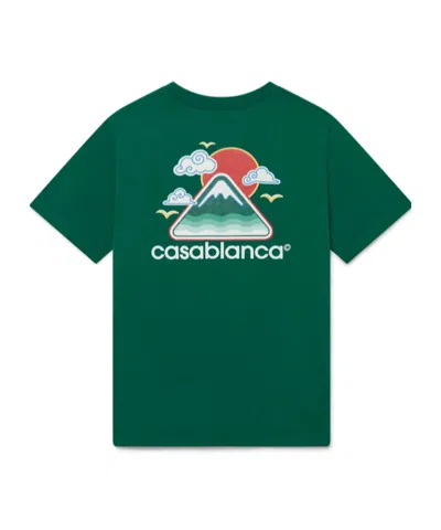 Casablanca Montagne Ondulee Crewneck T-shirt In Green