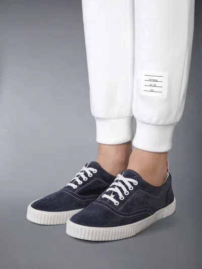 Thom Browne Cotton Sweatpants With Signature Stripe Detail In White