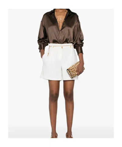 Tom Ford Fluid Charmeuse Silk Shirt In Brown