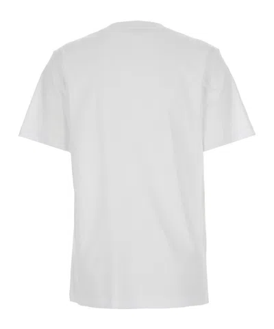 Marni White Crewneck T-shirt With Logo Patch On The Front