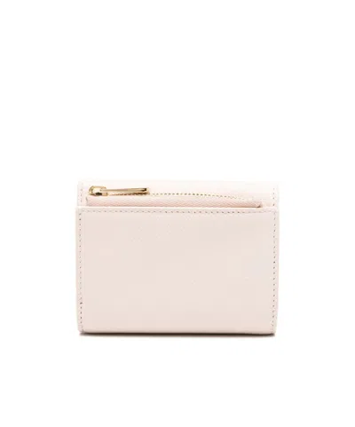 Ferragamo Trifold Wallet Gancini Leather Gold-tone In Pink