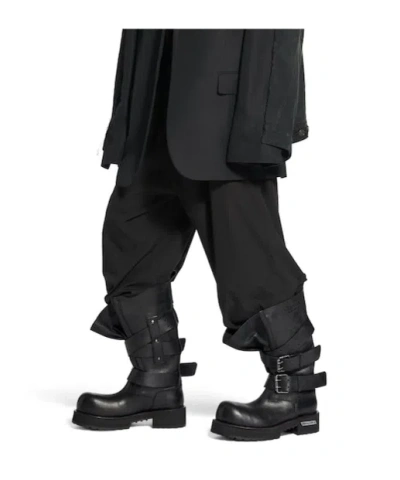 Balenciaga Venom Buckle-strap Leather Boots In Black