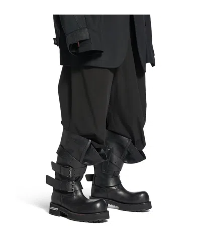 Balenciaga Venom Buckle-strap Leather Boots In Black