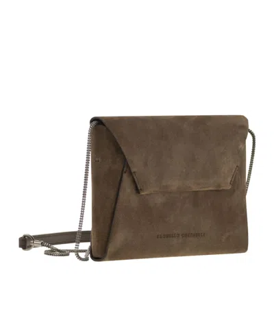 Brunello Cucinelli Mini Bag With Chain Strap And Envelope Design In Brown