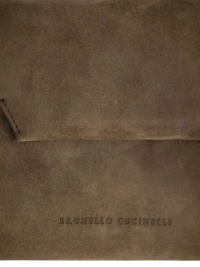 Brunello Cucinelli Mini Bag With Chain Strap And Envelope Design In Brown