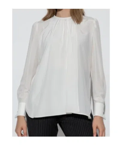 Max Mara Long-sleeved Pure Silk Georgette Shirt