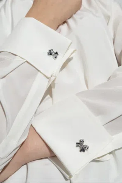 Max Mara Long-sleeved Pure Silk Georgette Shirt