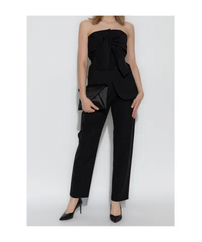 Max Mara Carrot Cotton Pants In Black