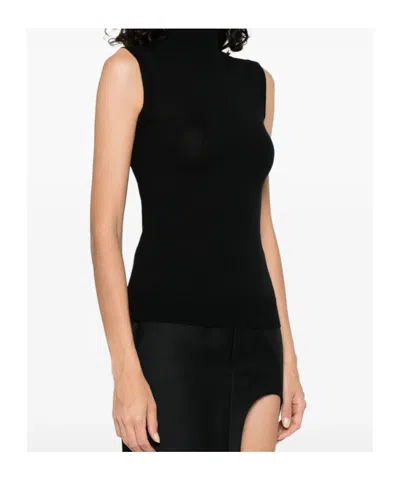 Sportmax Sleeveless "vertigo" Jersey In Black
