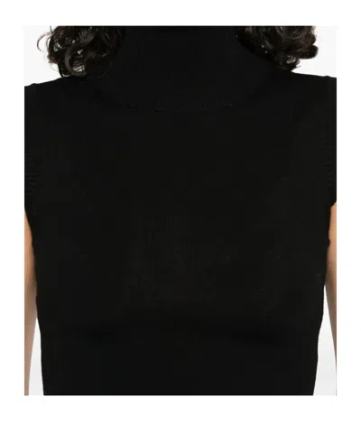 Sportmax Sleeveless "vertigo" Jersey In Black