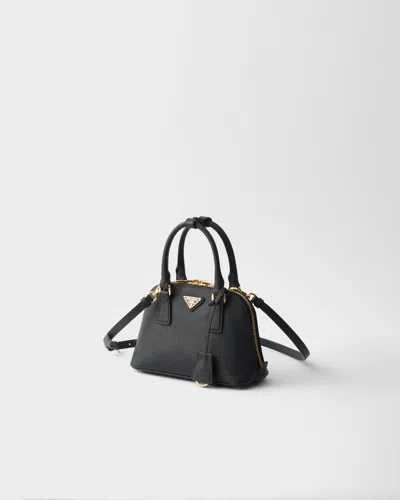 Prada Zip-up Top Handle Bag In Black