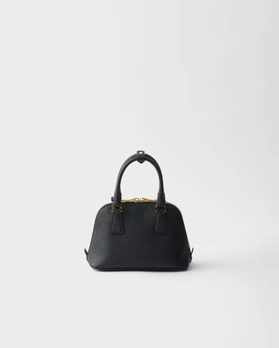 Prada Zip-up Top Handle Bag In Black