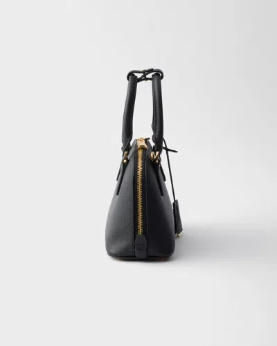Prada Zip-up Top Handle Bag In Black