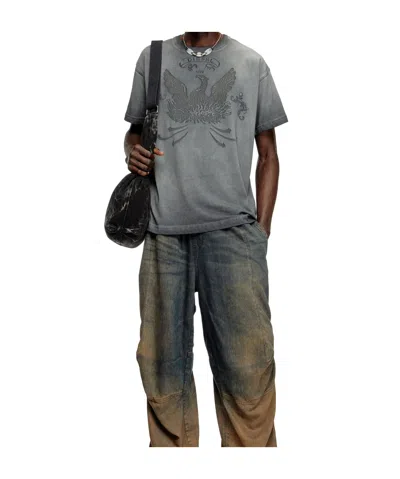 Diesel T-shirt With Phoenix Devoré