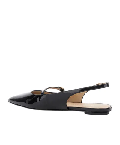 Stuart Weitzman Emilia Patent Mary Jane Slingback Ballerina Flats In Black