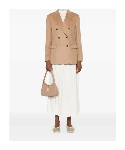 Max Mara Zibellinati Camel Drap Blazer In Pink