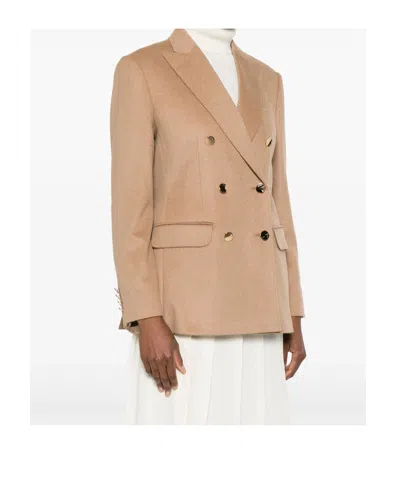 Max Mara Zibellinati Camel Drap Blazer In Pink