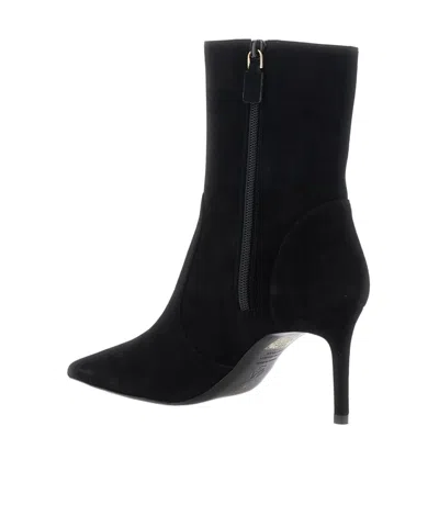 Stuart Weitzman Black Ankle Boots With Stiletto Heel And Zip Closure On The Side In Suede Woman
