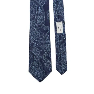 Etro Patterned Tie In Blue