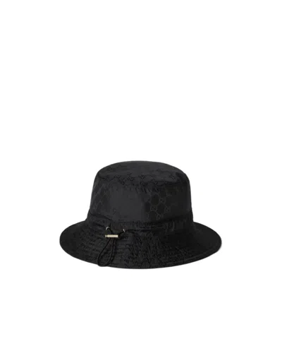 Gucci Women Reversible Gg Nylon Bucket Hat In Black