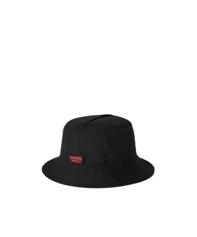 Gucci Women Reversible Gg Nylon Bucket Hat In Black