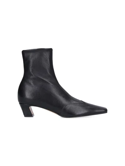 Khaite Nevada Stretch Leather Ankle Booties