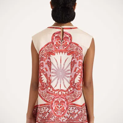 La Doublej La Double J San Carlo Printed Silk-twill Top In Brown