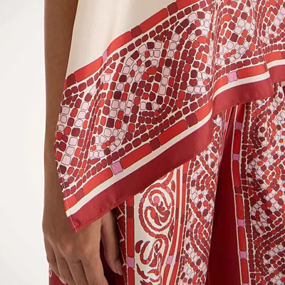 La Doublej La Double J San Carlo Printed Silk-twill Top In Brown