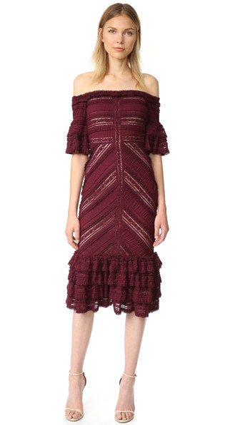 cinq a sept off the shoulder dress