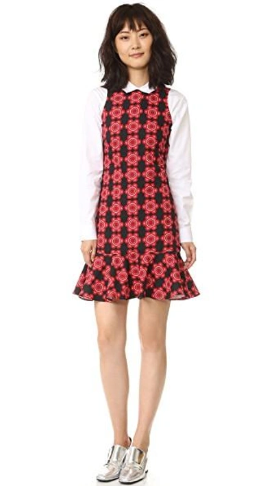 Shop Holly Fulton Print Shift Dress In Red Floral