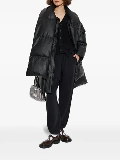 Mm6 Maison Margiela Mm6 By Maison Margiela Short Asymmetrical Down Jacket In Polyamide In Black