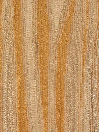 Forte Forte Metallic Long Sleeveless Dress With Square Neck And Criss-crossed Shoulder Straps On The Rear