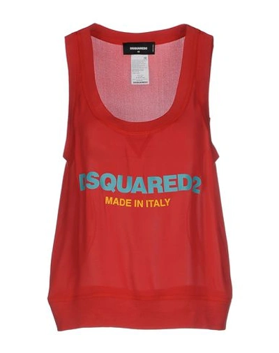 Dsquared2 Silk Top In Red