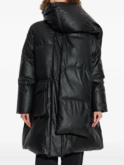 Mm6 Maison Margiela Mm6 By Maison Margiela Short Asymmetrical Down Jacket In Polyamide In Black