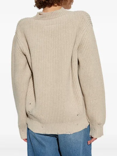 Mm6 Maison Margiela Beige Wool Sweater