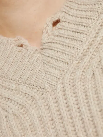 Mm6 Maison Margiela Beige Wool Sweater