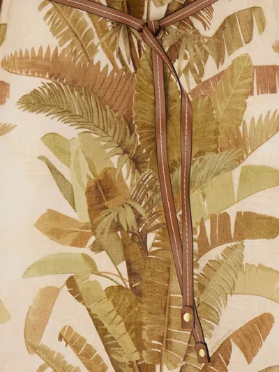 Zimmermann Ascension Linen Midi Dress In Multi