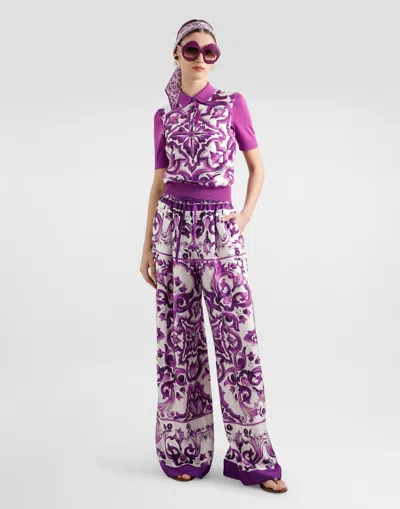 Dolce & Gabbana Majolica-print Twill Trousers
